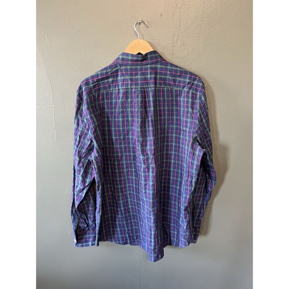 Vineyard Vines Mens Blue Plaid Long Sleeve Button Up Shirt Size Large - Picture 2 of 3